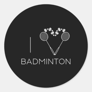 Adesivo Redondo Eu Adoro Treinador Do Jogador Da Equipe Badminton