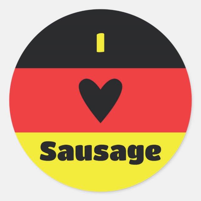 Adesivo Redondo Eu Adoro Vinheta De Enchimento Alemão (Frente)