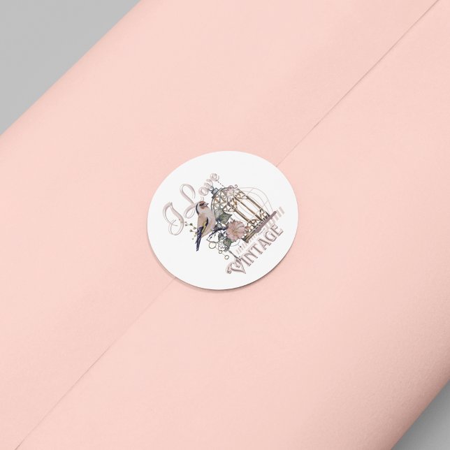 Adesivo Redondo Eu Adoro Vintage (Criador carregado)