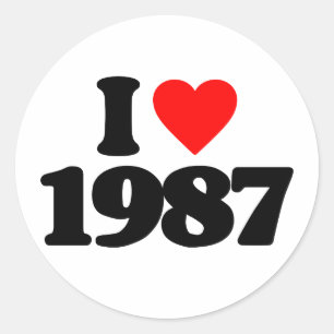 ADESIVO REDONDO EU AMO 1987
