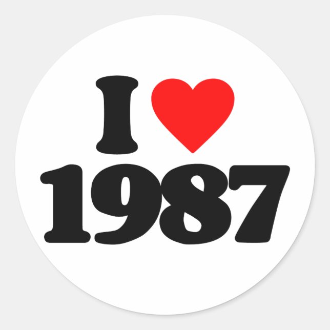 ADESIVO REDONDO EU AMO 1987 (Frente)