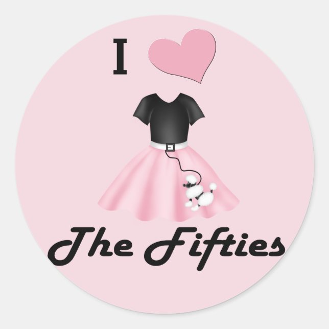 Adesivo Redondo Eu amo a 50 (Frente)