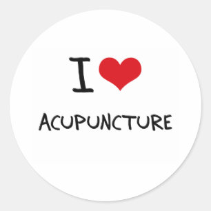 Adesivo Redondo Eu amo a acupunctura