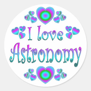 Adesivo Redondo Eu amo a astronomia