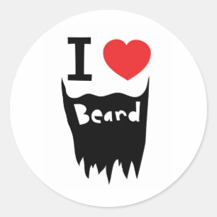 Adesivo Redondo Eu amo a barba