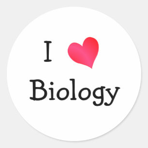 Adesivo Redondo Eu amo a biologia