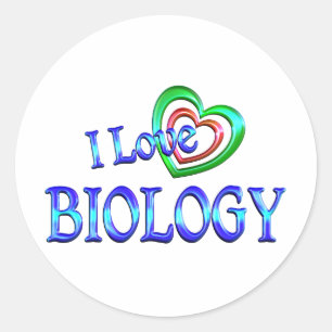 Adesivo Redondo Eu amo a biologia