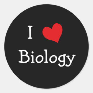Adesivo Redondo Eu amo a biologia