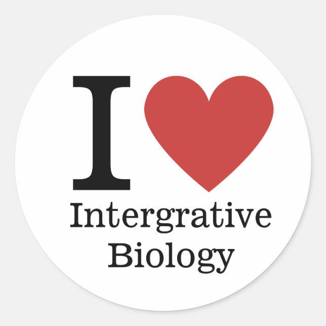 Adesivo Redondo Eu ❤️ Amo A Biologia Integrante (Frente)