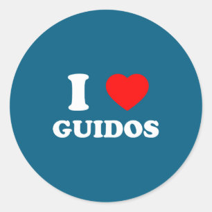 Adesivo Redondo Eu Amo a Citação Divertida Ítalo-Americana de Guid