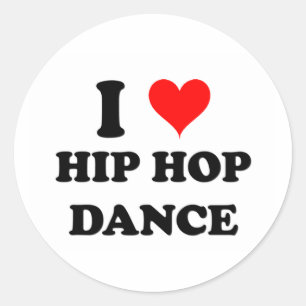Adesivo Redondo Eu amo a dança de Hip Hop