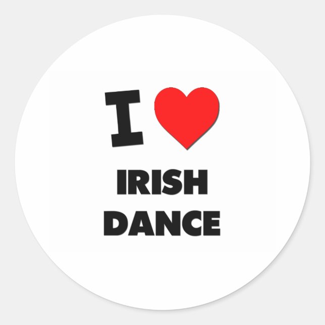 Adesivo Redondo Eu Amo A Dança Irlandesa (Frente)