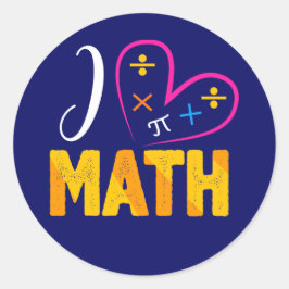 Adesivo Redondo Eu Amo A Escola De Matemática