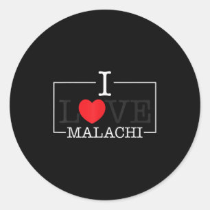 Adesivo Redondo Eu amo a família cardíaca Malachi Nome Malachi Gro