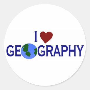Adesivo Redondo Eu amo a geografia