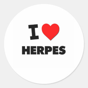 Adesivo Redondo Eu amo a herpes