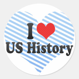 Adesivo Redondo Eu amo a história dos E.U.