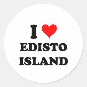 Adesivo Redondo Eu amo a ilha de Edisto