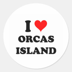 Adesivo Redondo Eu amo a ilha Washington das orcas