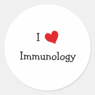 Adesivo Redondo Eu amo a imunologia