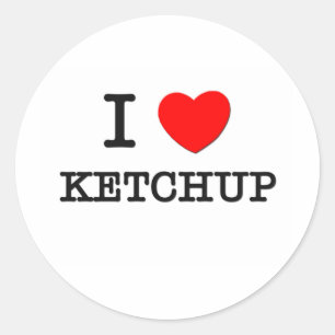 Adesivo Redondo Eu amo a ketchup