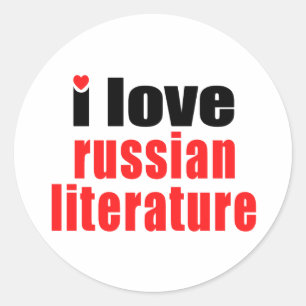 Adesivo Redondo Eu amo a literatura de russo
