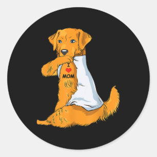 Adesivo Redondo Eu Amo A Mãe Ouro De Tatuagem Retriever Mamãe Cach