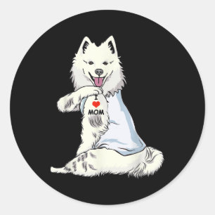 Adesivo Redondo Eu Amo A Mãe Tatto O Eskimo Americano Mãe Cão Cach