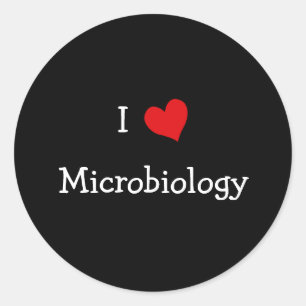 Adesivo Redondo Eu amo a microbiologia