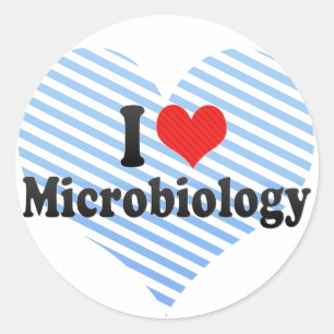 Adesivo Redondo Eu amo a microbiologia