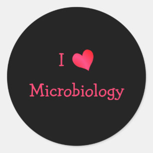 Adesivo Redondo Eu amo a microbiologia