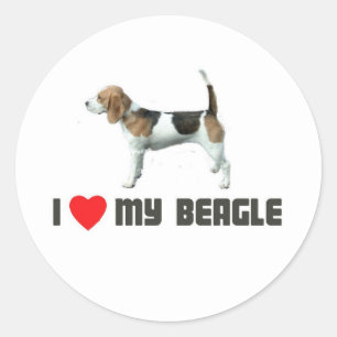 Adesivo Redondo Eu Amo A Minha Beagle