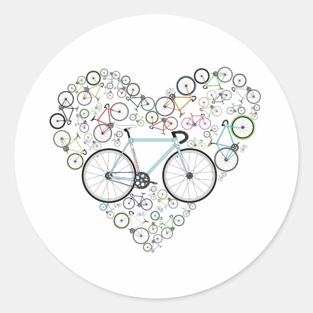 Adesivo Redondo Eu Amo A Minha Bicicleta (Frente)