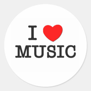 Adesivo Redondo Eu amo a MÚSICA