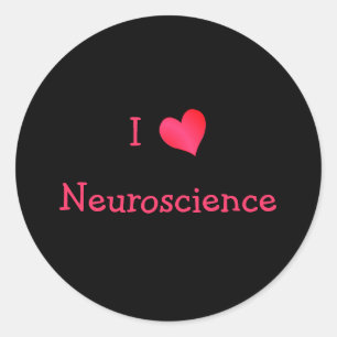 Adesivo Redondo Eu amo a neurociência