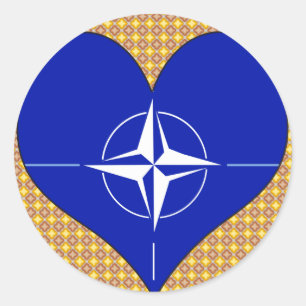 Adesivo Redondo Eu amo a OTAN