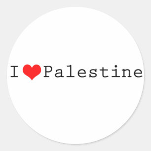 Adesivo Redondo Eu amo a Palestina