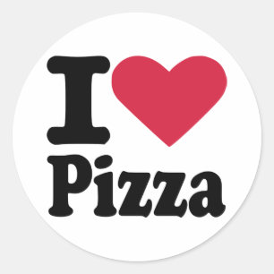 Adesivo Redondo Eu amo a pizza