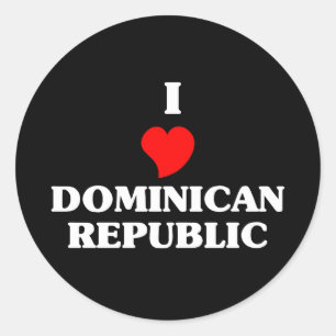 Adesivo Redondo Eu amo a República Dominicana