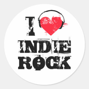 Adesivo Redondo Eu amo a rocha indie