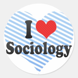 Adesivo Redondo Eu amo a Sociologia