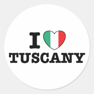 Adesivo Redondo Eu Amo a Toscana