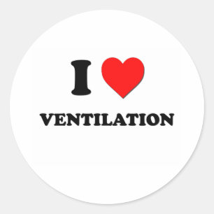 Adesivo Redondo Eu amo a ventilação