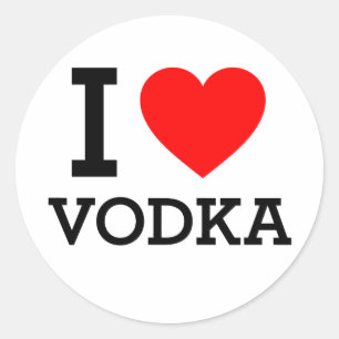 Adesivo Redondo Eu amo a vodca