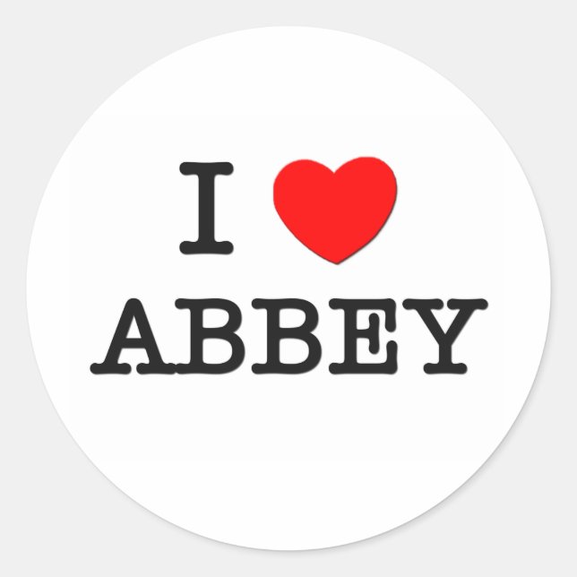 Adesivo Redondo Eu Amo Abbey (Frente)