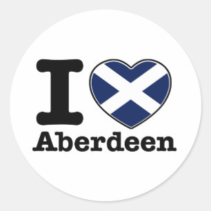Adesivo Redondo Eu amo Aberdeen