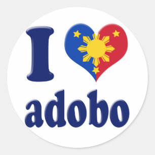 Adesivo Redondo Eu amo Adobong Pinoy