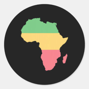 Adesivo Redondo Eu Amo África Continente Colorido Rosta