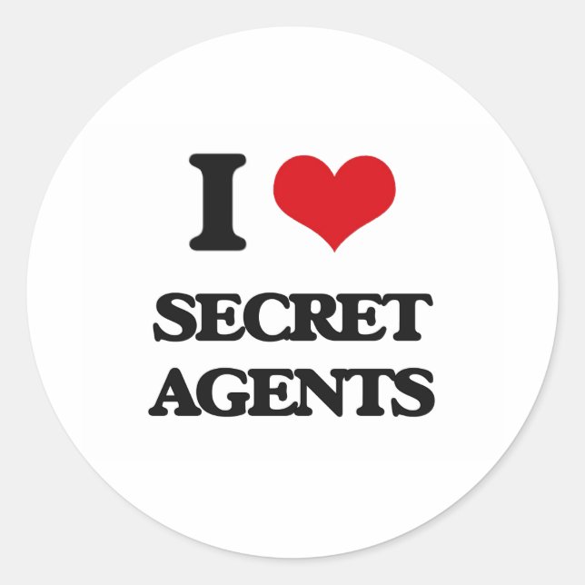 Adesivo Redondo Eu Amo Agentes Secretos (Frente)
