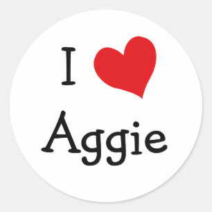 Adesivo Redondo Eu amo Aggie